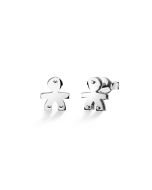 I Mini ♡ White Gold Boy Silhouette Earrings 