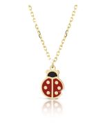 Fortuna necklace with ladybug in yellow gold