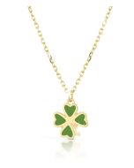 Fortuna necklace with four-leaf clover in yellow gold