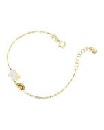 Toys Bracelet in yellow gold with rainbow and unicorn