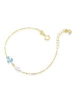 Toys ♡ Yellow Gold Bracelet with Anchor and Boat 