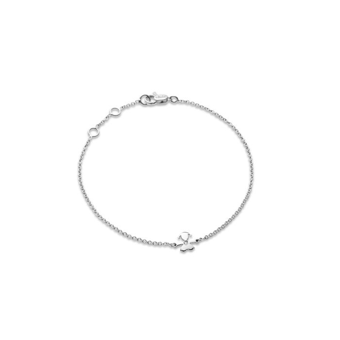 Le Bebé Bracciale I Preziosi con sagoma bimba in oro bianco e diamante