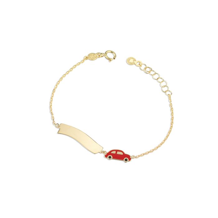 Le Bebé Bracciale Toys con macchinina e targhetta nuvola in oro giallo