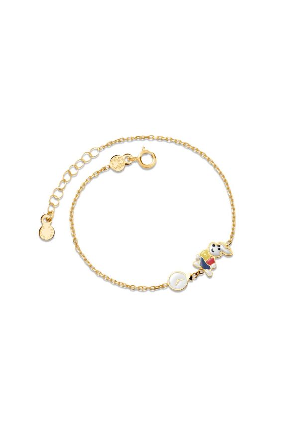 Fiabe Bracelet in yellow with White Rabbit-inspired figure