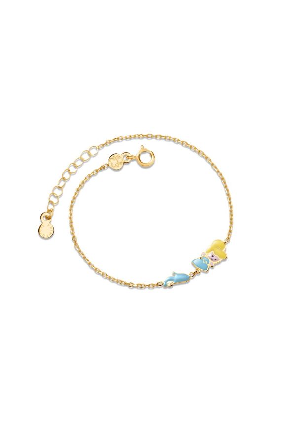 Fiabe Bracelet in yellow with Cinderella-inspired figure