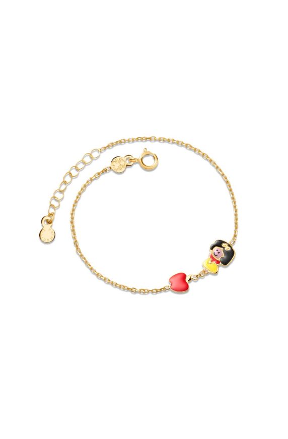 Fiabe Bracelet in yellow with Snow White-inspired figure