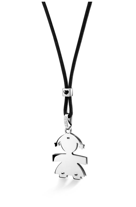 I Classici pendant with Girl silhouette in white gold