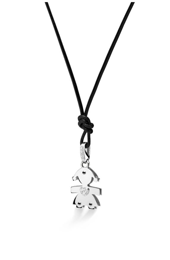 I Classici pendant with Girl silhouette in white gold and diamonds