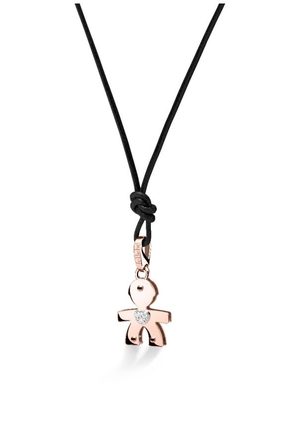 I Classici pendant with Boy silhouette in rose gold and diamonds