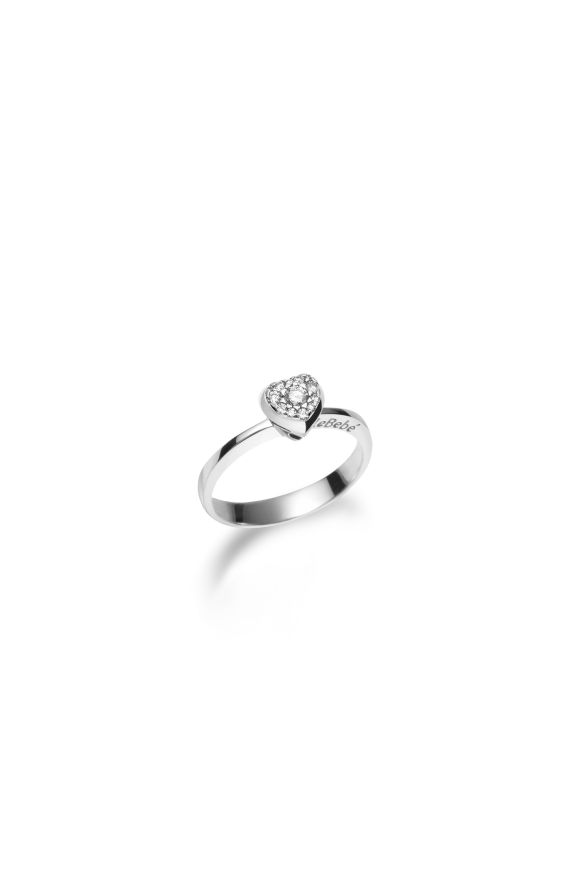 Gli Amori ♡ White Gold Ring with Diamonds and Girl Silhouette
