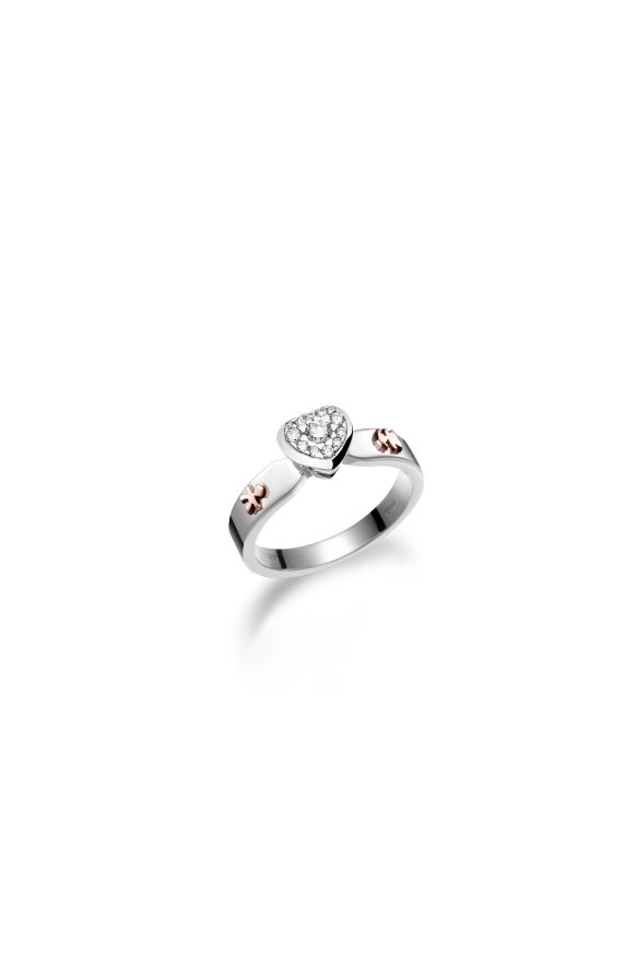 Gli Amori ♡ Anello Oro Bianco e Diamanti Bimbo e Bimba