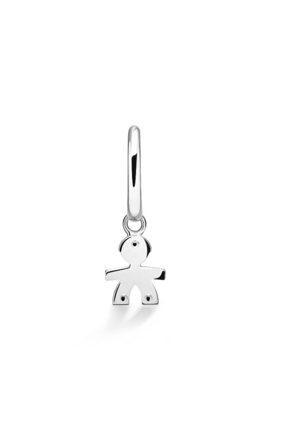 I Mini ♡ Mono Orecchino Pendente Bimbo Oro Bianco