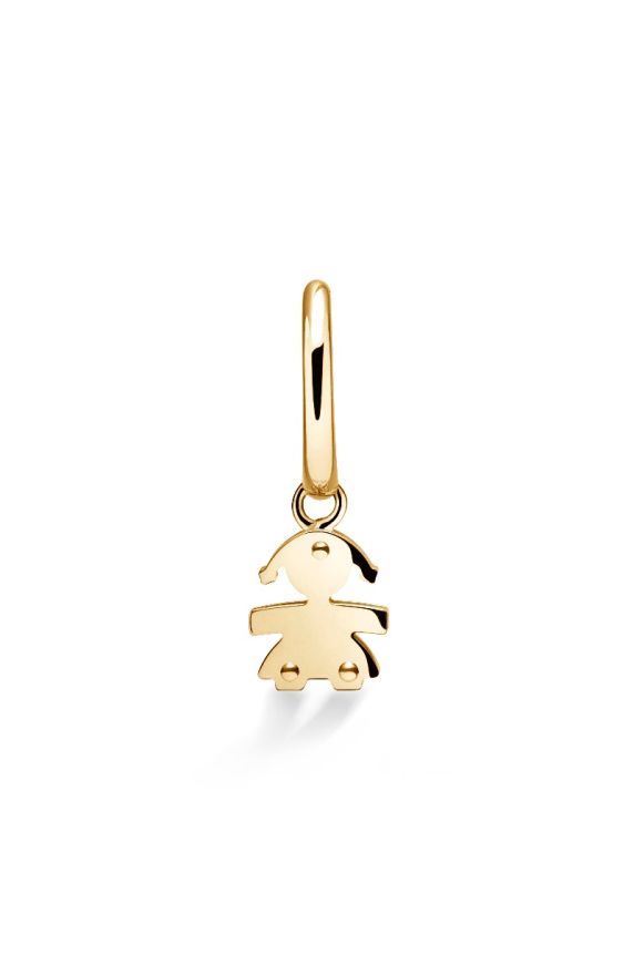 I Mini ♡ Yellow Gold Girl Silhouette Single Earring