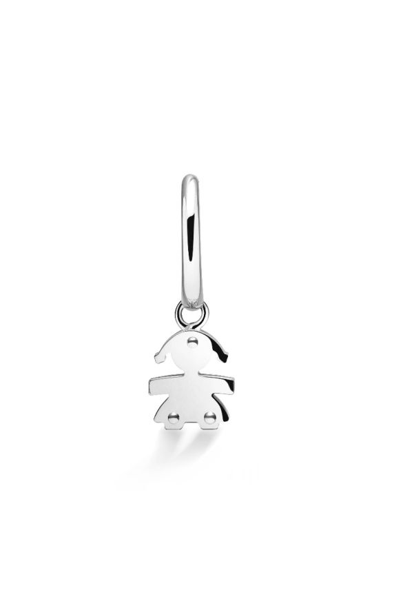 I Mini ♡ White Gold Girl Silhouette Single Earring