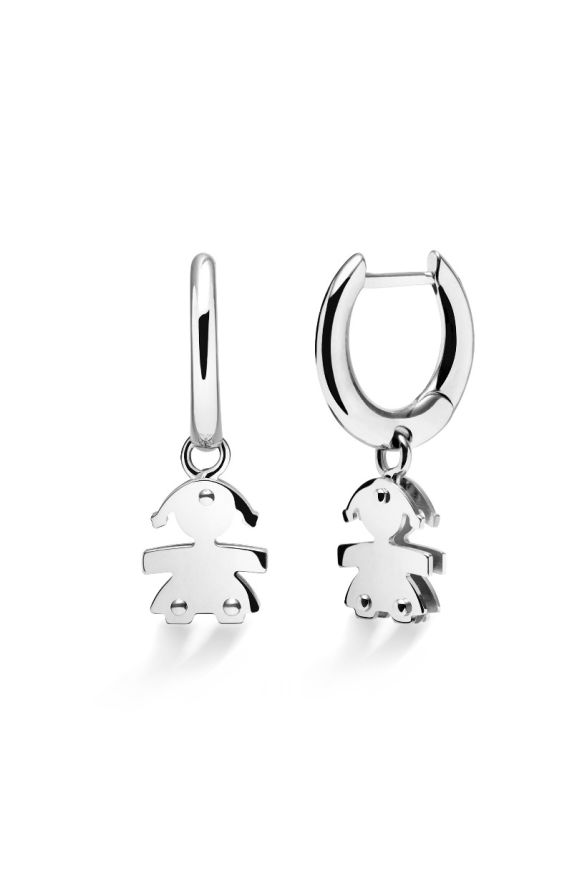 I Mini ♡ Orecchini Pendenti Bimba Oro Bianco