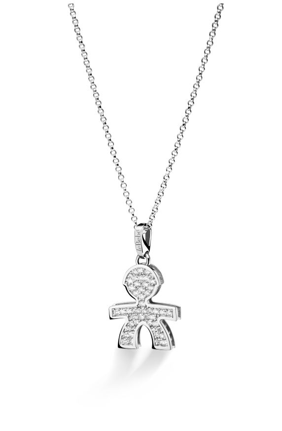 I Preziosi pendant with Boy silhouette in white gold and diamonds