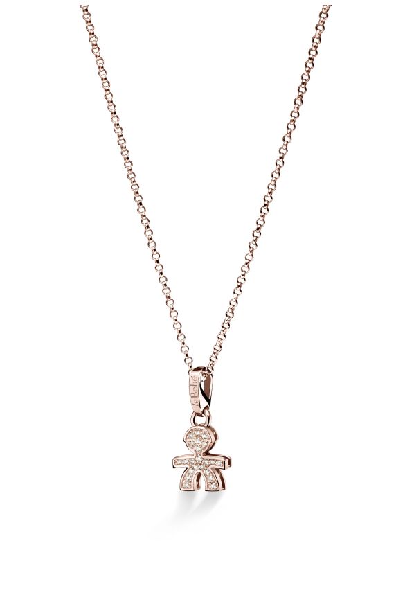 I Preziosi pendant with Boy silhouette in rose gold and diamonds