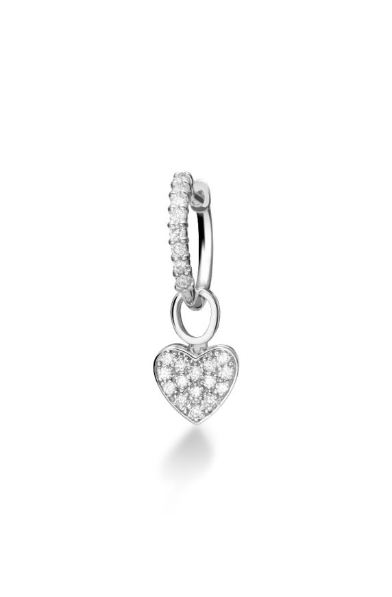 I Preziosi earring with heart in white gold and diamonds