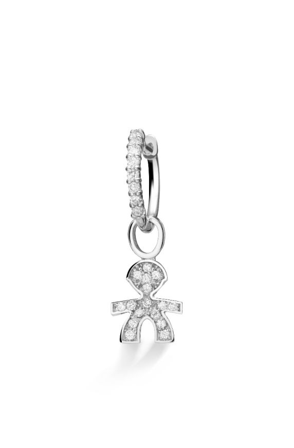 I Preziosi earring with Boy silhouette in white gold and diamonds