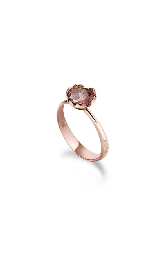 Lovely ♡ Ring Rose Gold and synthetic Burgundy Rhodolite