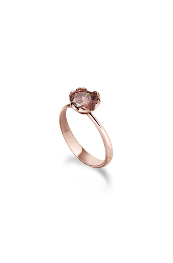 Lovely ♡ Anello Oro Rosa e Rodolite Bordeaux di sintesi