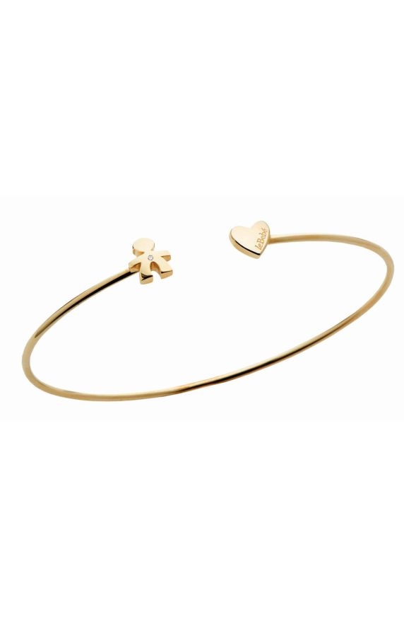 LES PETITS ♡ BRACELET BOY AND HEART YELLOW GOLD WITH DIAMOND