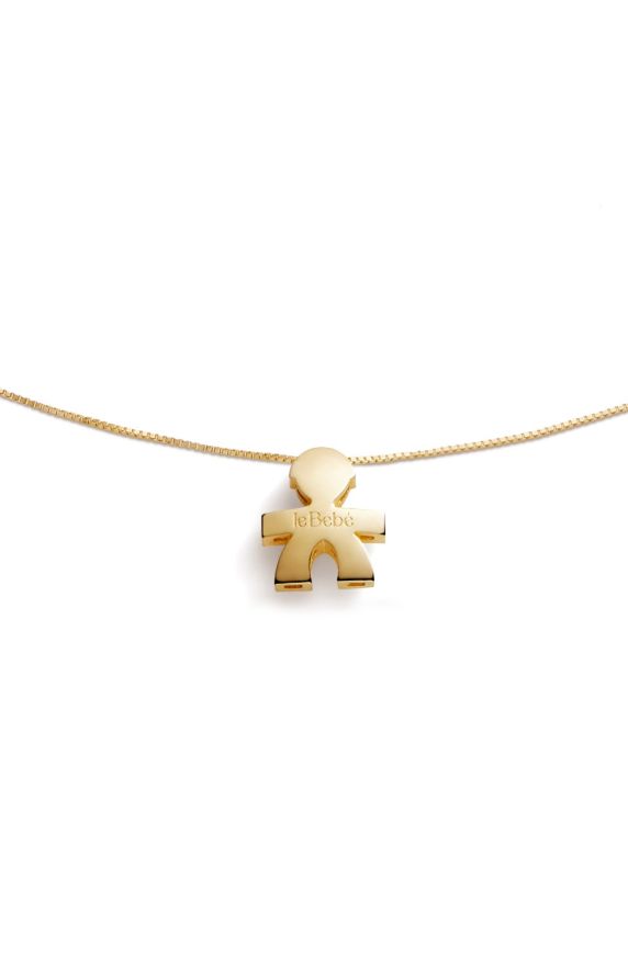 I Tesorini pendant with Boy silhouette and chain in yellow gold