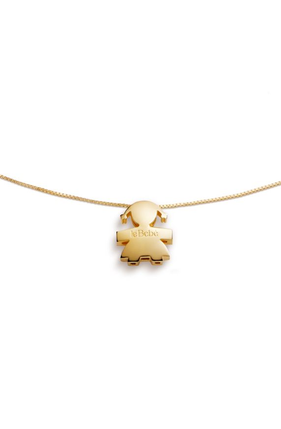 I Tesorini pendant with Girl silhouette and chain in yellow gold