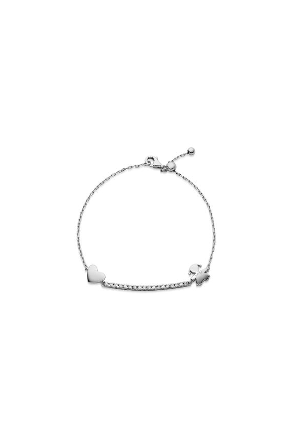Bracciale tennis I Tesorini con sagoma bimba e cuore 