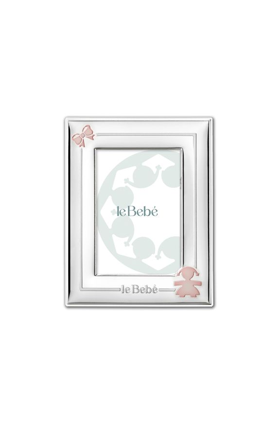 Frame for photo 10x15 cm with  Girl silhouette and ribbon