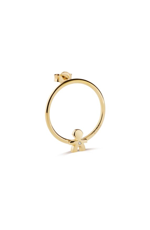 Les Petits earring with Boy silhouette in yellow gold and diamond
