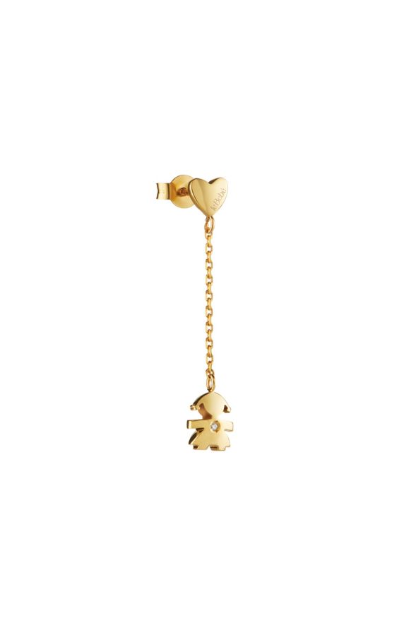 Les Petits  earring with Girl silhouette in yellow gold and diamond