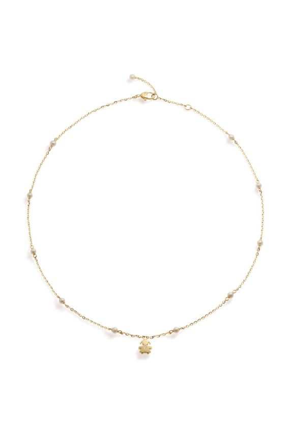 Collana Le Perle con sagoma bimba in oro giallo e diamante  