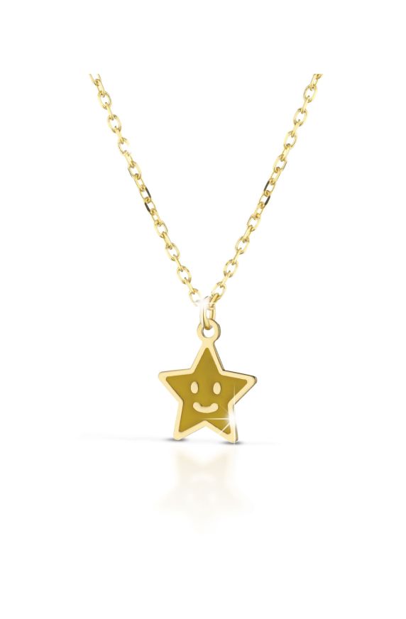 Fortuna necklace with star in yellow gold