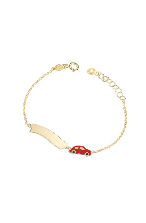 Toys Bracelet in yellow gold with toy car and cloud 