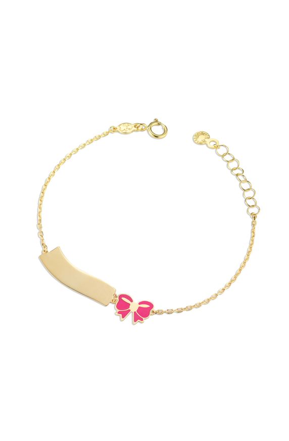 Toys Bracelet in yellow gold with bow and cloud tag