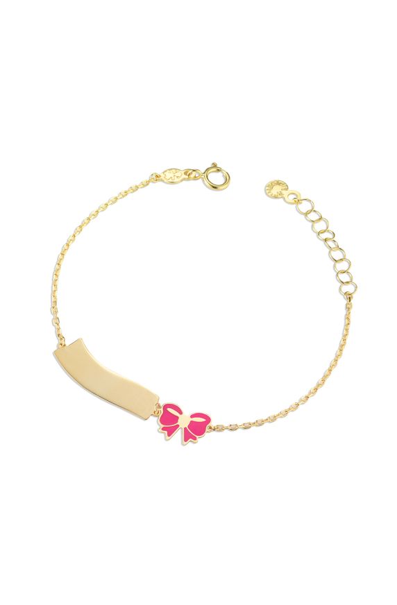 Bracciale Toys con fiocco e targhetta nuvola in oro giallo 