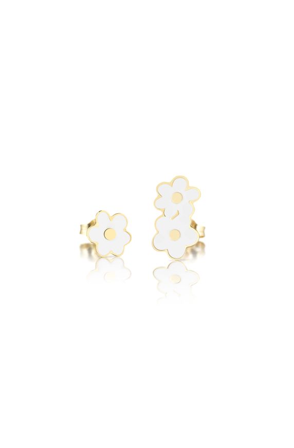 Toys  Earrings in yellow gold with flower