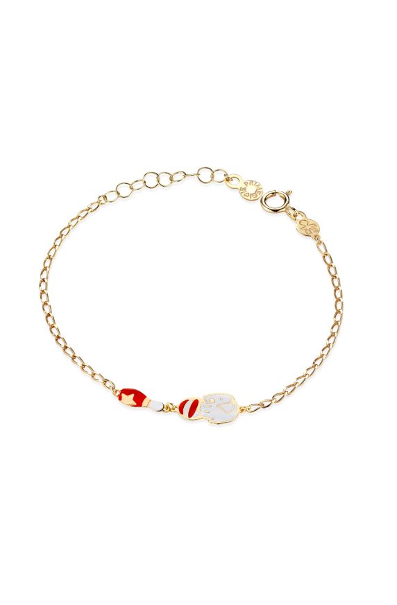 Bracciale Circo con elefantino e birillo in oro giallo