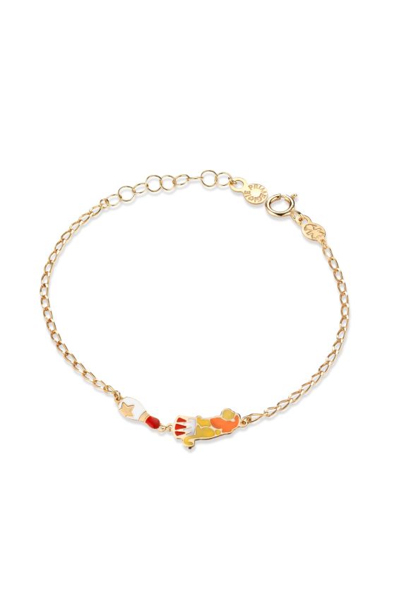 Bracciale Circo con leone e birillo in oro giallo