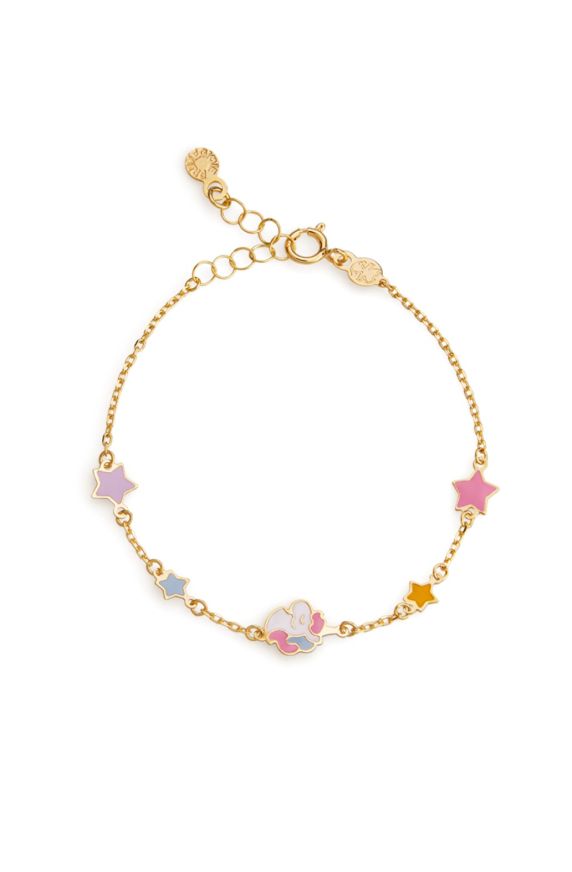 Bracciale Toys in oro giallo con unicorno e stelline 