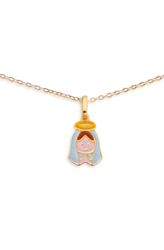 Proteggimi necklace in yellow gold with Virgin Mary