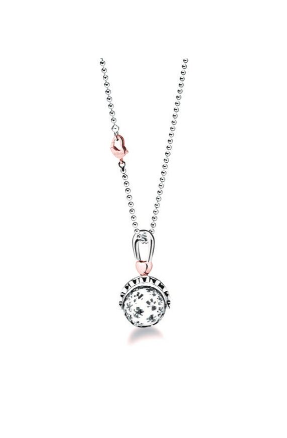 Suonamore Pendant in rose gold-plated silver with diamond