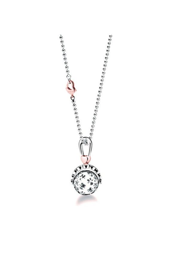 Collana Suonamore in argento placcato oro rosa con diamante