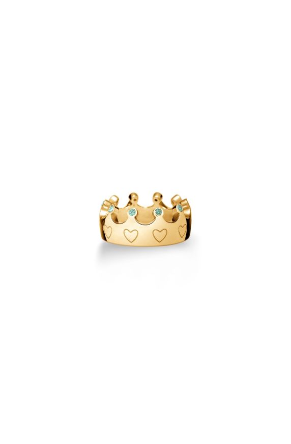 Lovetto ♡ Yellow Gold-plated Silver Ring with Swarovski