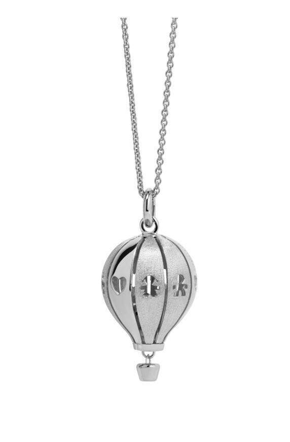 Ciondolo "Le Mongolfiere" in argento con finitura lucido/satinata, su collana in argento. 